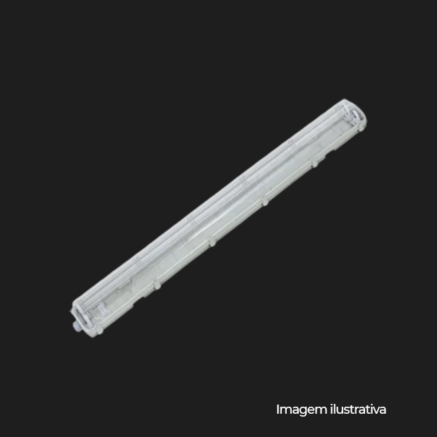 LUMINARIA BLINDADA IP-65 P/ TUBO LED 2X9W PC/ABS - COD LBL11209