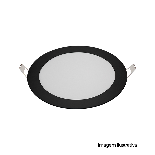 PAINEL LED EMB RED ALUM 168MM BIVOLT 12W 6.500K - PRETO - COD 80326001