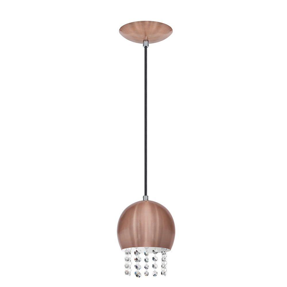 PENDENTE GLOBE CRISTAL PRETO MICRO/BRANCO 1XG9