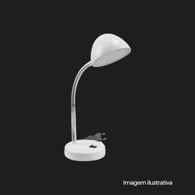 LUMINARIA DE MESA FLORENCA LED 3,5W 6500K AUTOVOLT BRANCA COD 676.03.0053-0