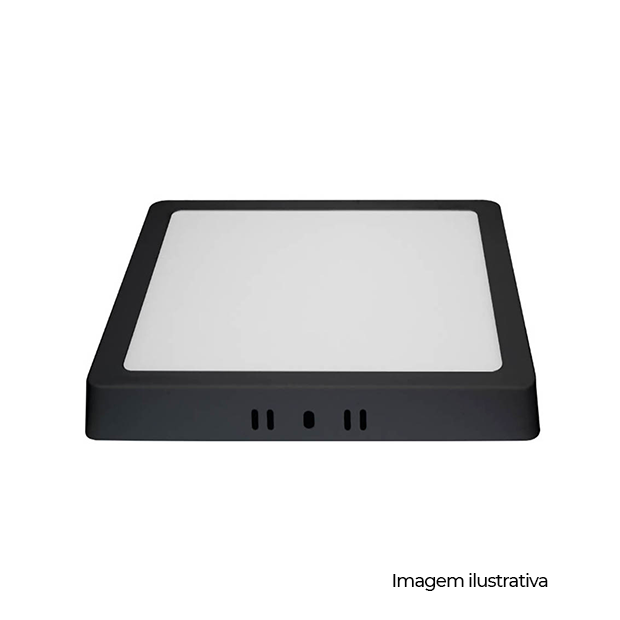 PAINEL SOB. QUAD. 210MM ALUM. 18W BI-VOLT LED 3.000K - PRETO