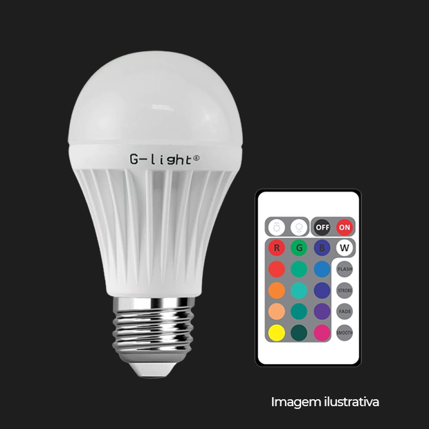 LAMPADA LED  A60 C/CONTROLE 3W RGB AUTOVOLT E27 UNICO