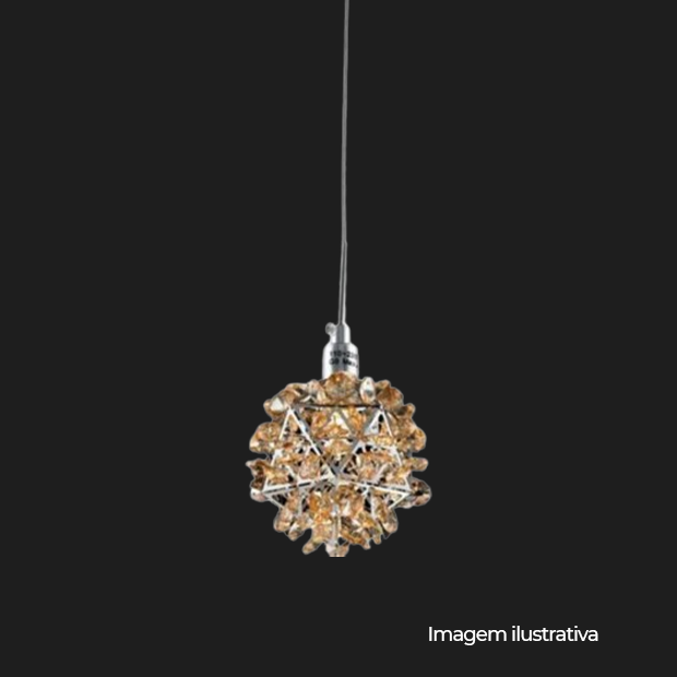 LUSTRE PENDENTE LUMIER TURIM 10CM AMBAR COD LO14001-A