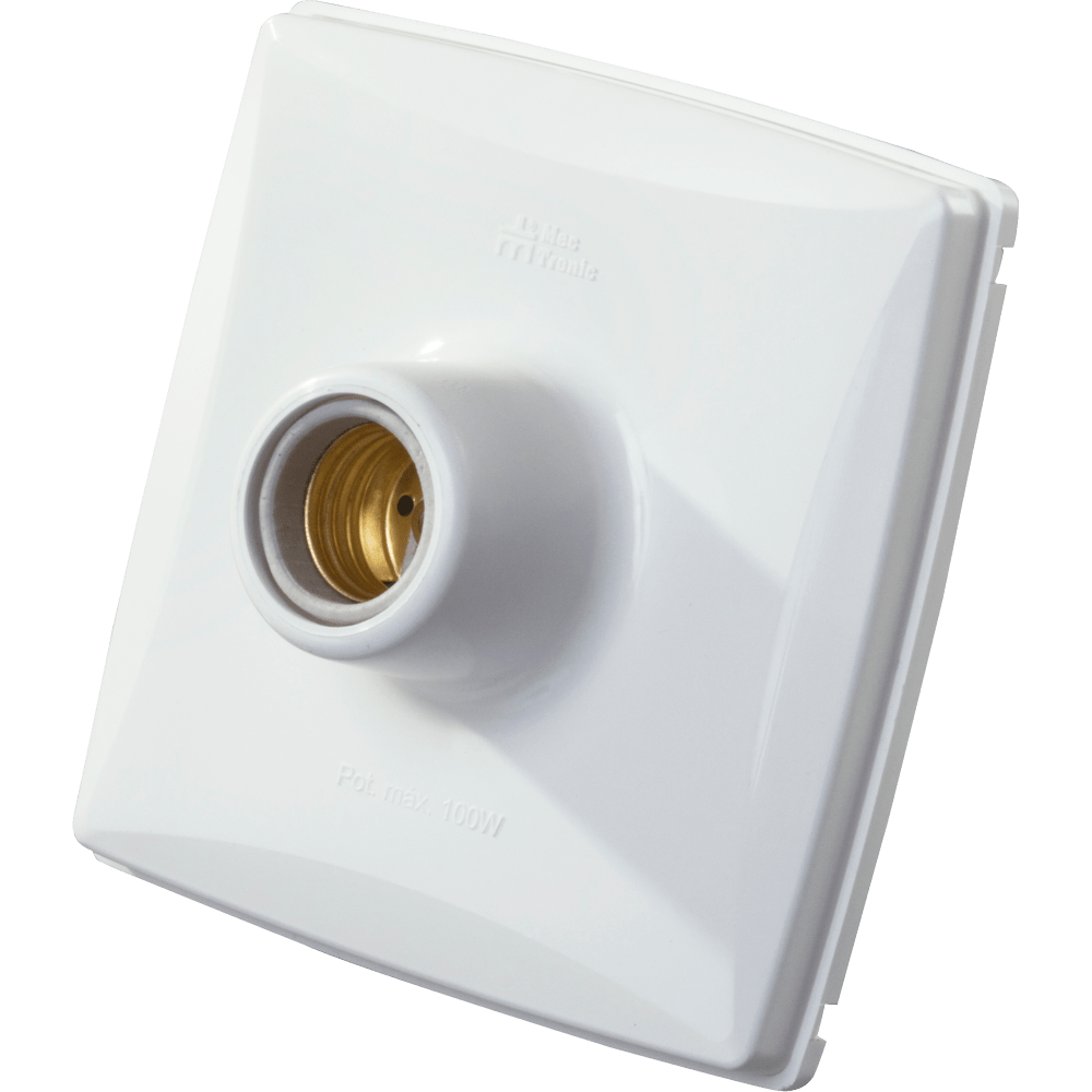 PLAFON C/SOQUETE PORC. 100W/250V PETRA QUAD.  BRANC  COD 30127