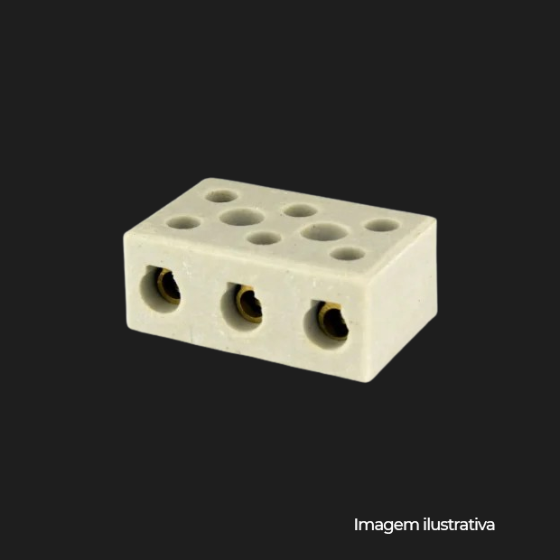 CONECTOR DE PORCELANA TRIPOLAR 10MM CX50 COD 04.12