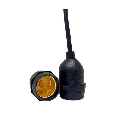 SOQUETE E27- PEND.RABICHO-BORRACHA ISOLADO, PTO 4A/0-250V COD MT3085