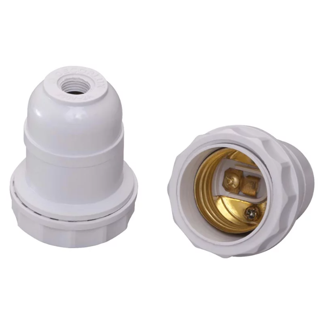 ISOLADOR TIPO SOQUETE E27 / ABAJUR 4A/250V BAQUELITE BRANCO - COD 8002