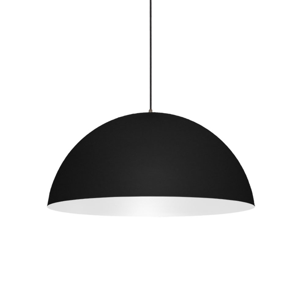 PENDENTE DOMUS CORES 600 PRETO/BRANCO 60X27CM 1XE27