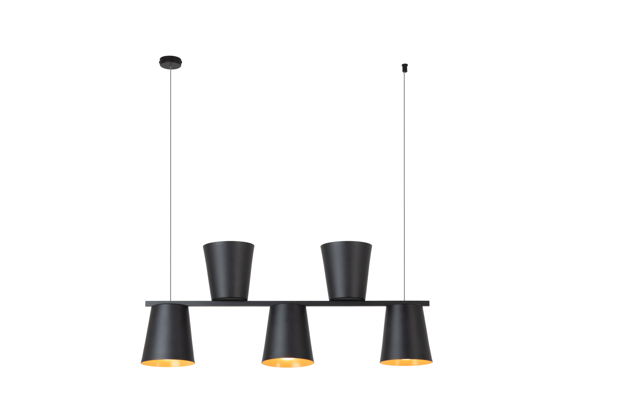 PENDENTE THOMAS BALDY TRILHO P 5 LAMPADAS PRETO - COD 5934.03