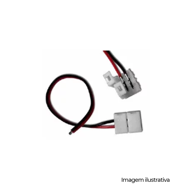 CONECTOR FONTE X FITA - 2 FIOS PARA FITA LED 8MM