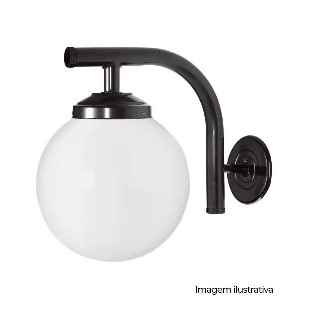 ARANDELA COM GLOBO BOCA 10 PRETO - COD 182599-01