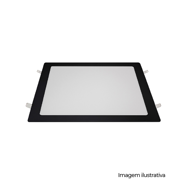 PAINEL EMB. QUAD. 295MM ALUM. 24W BI-VOLT LED 3.000K  PRETO - COD 80463001