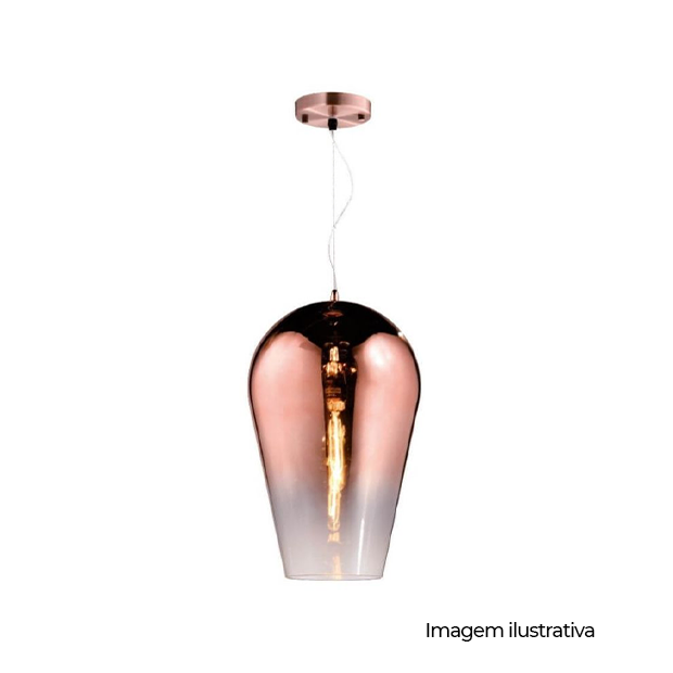 PENDENTE TAZZA22 1XE27 FUME ROSE GOLD - COD OR1224