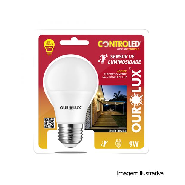 CONTROLED SENSOR DE LUMINOSIDADE 9W 2700K COD 20484