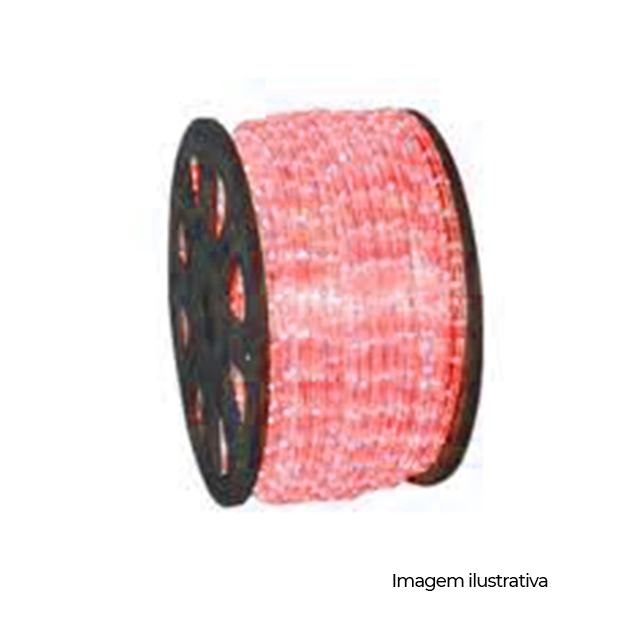 MANGUEIRA 2F LED HORIZONTAL S/ RABICHO 13MM VERMELHA 127V 50M COD 141.09.0130-0