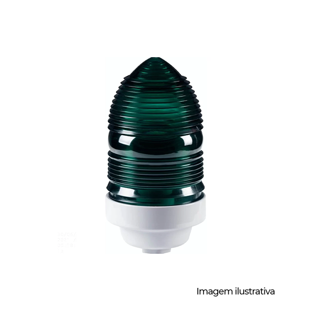 SINALIZADOR SIMPLES 60W VERDE COM BASE EM ALUMINIO E GLOBO COD 56154003