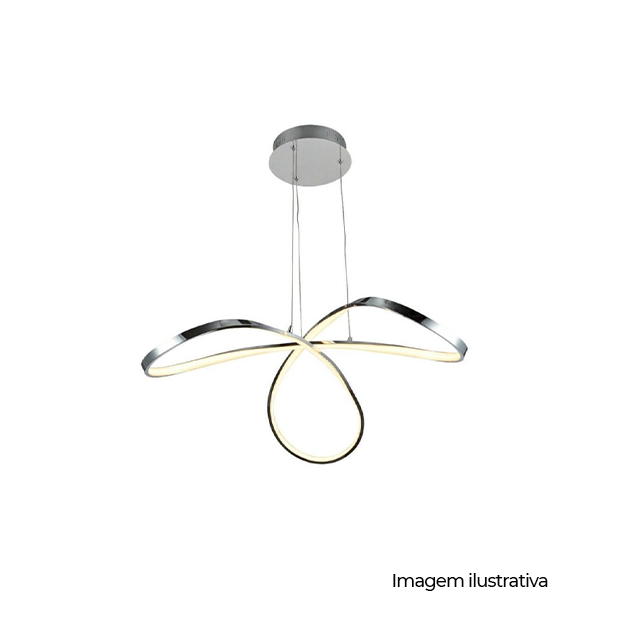 PENDENTE WING LED 32W 3000K CROMADO - COD OR1210
