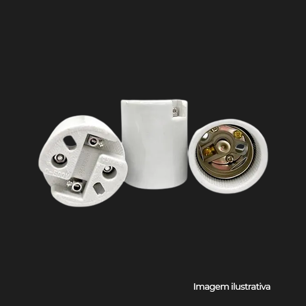 BOCAL BASE E40, PORCELANA, 6A/0500V, COR BRANCO, (CX 10UN) - COD MT2403