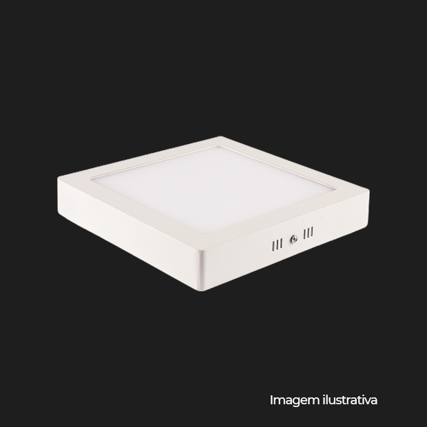 PAINEL LED SOB QUAD ALUM 209MM BIVOLT 18W 3.000K - BRANCO - COD 80803004