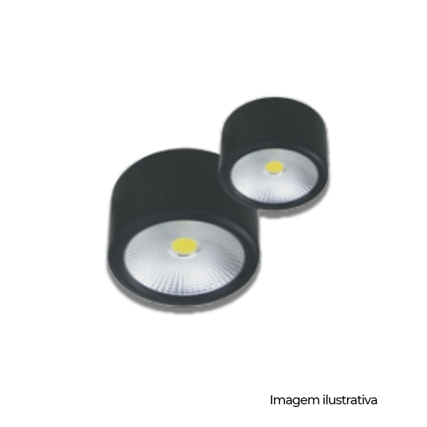 SPOT REFLEX SOBREPOR PRET 10W 6000K 700L - COD 7143