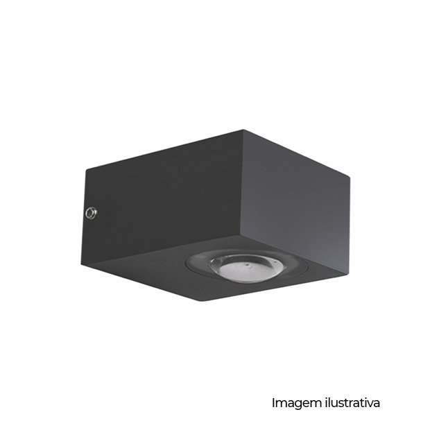 ARANDELA ISA LED SOBREPOR 6W 3000K PRETA AUTOVOLT UNICO - COD 676.31.0003-0