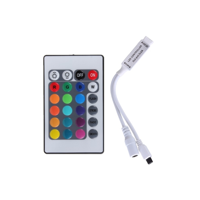 CONTROLE REMOTO + RECEPTOR PARA FITA RGB COD 2462