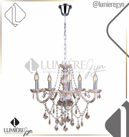 LUSTRE FRANCE CRISTAL 5 TRANSPARENTE - COD 148210006