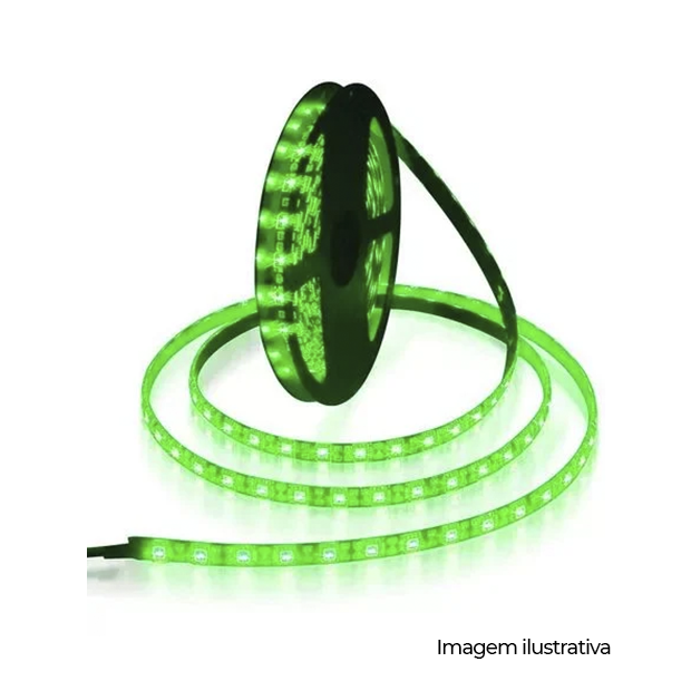 FITA DE LED 5050 VERDE 12 V C/SILICONE - COD 1956