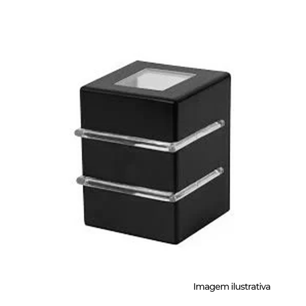 ARANDELA LIGHT 2 ALETAS U 2 FACHOS ABERTOS G9 PRETO COD 25700000-06