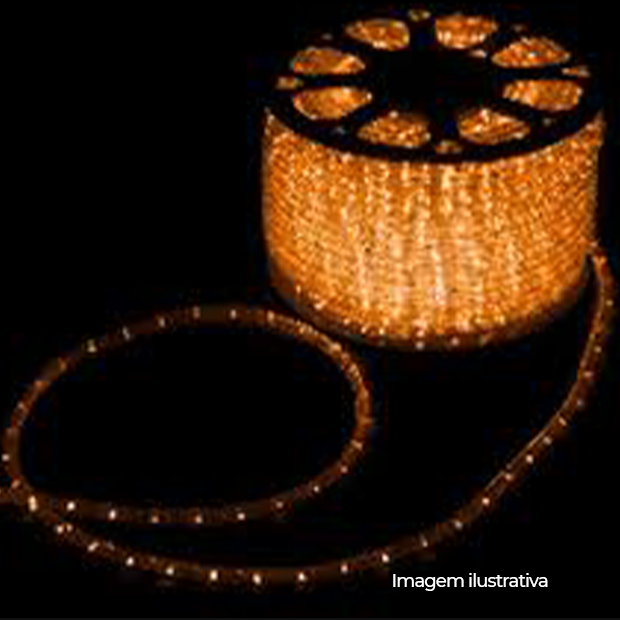 MANGUIERA 2F LED HORIZONTAL S/ RABICHO 13MM AMBAR 127V 50M COD 141.09.0132-0