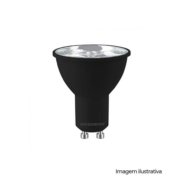 LAMPADA LED DICROICA MR16 6,5W 350LM 2700K GU10 85-240V ALTO IRC PRETA SE-130.1136  COD 200001266