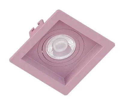 EMBUTIDO QUAD RECUADO DICROICA PINK 100X100X35MM
