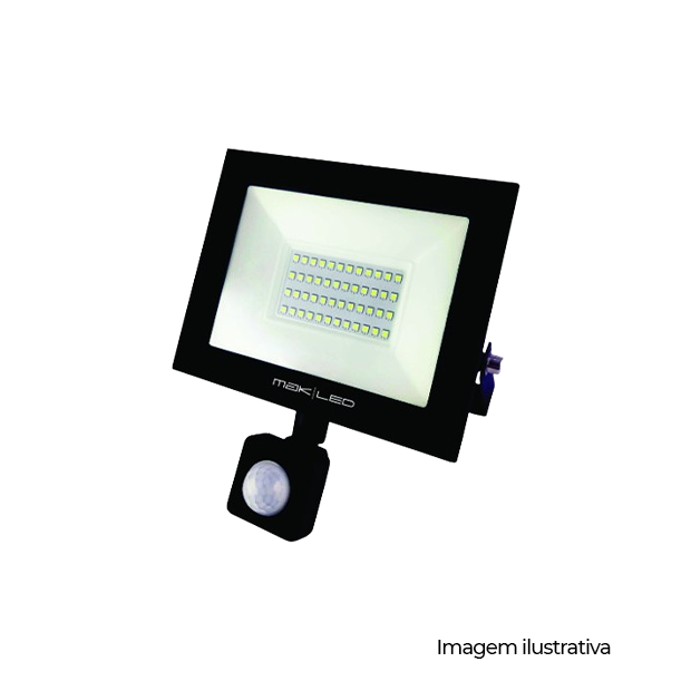REFLETOR BLACK SLIM SENSOR SMD 6500K 050W - COD 523