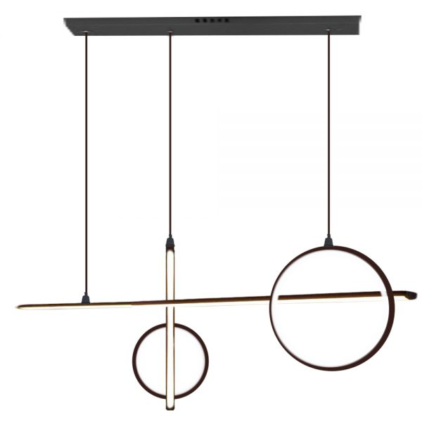 PENDENTE LUCIIN ESTRUTURA EM ALUMINIO PRETO FOSCO LED 40W - 3000K - COD US016