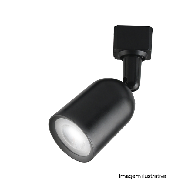 SPOT P/ TRILHO ABS+PC 5W BIVOLT LED 6.500K - PRETO - COD 34056001
