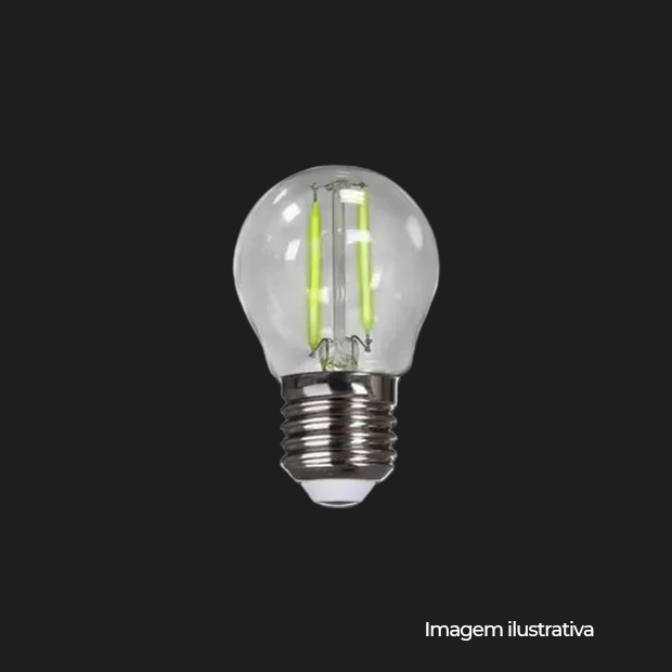 LAMPADA LED BOLINHA FILAMENTO E27 2W BIVOLT VERDE