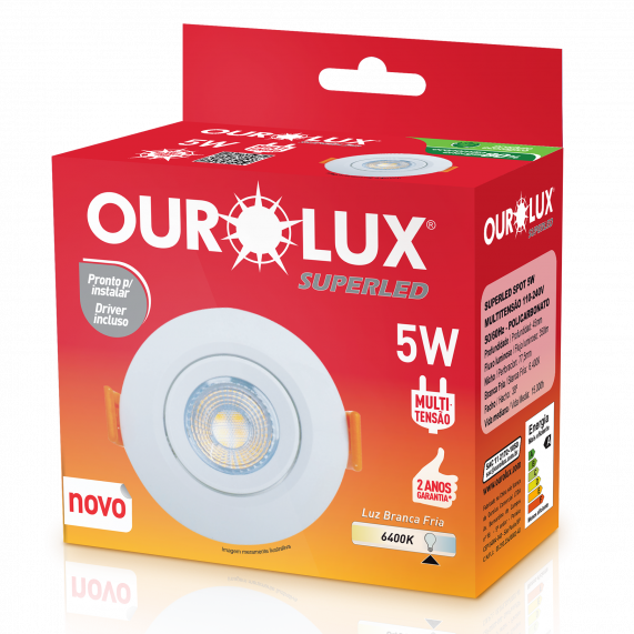 SUPERLED SPOT REDONDO 5W 6400K BRANCO - COD 05600