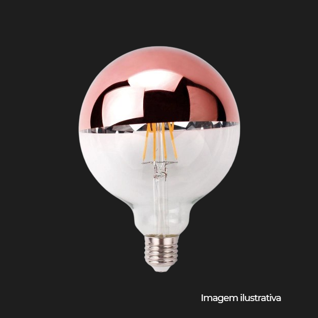 BALLOON LED FILAMENTO DEFLETORA ROSE 4W LUZ AMBAR 127/220V E27 COD LM1066