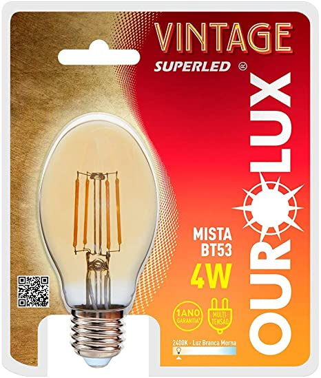 LAMPADA VINTAGE LED MISTA BT53 4W BIV 2400K - COD 05340
