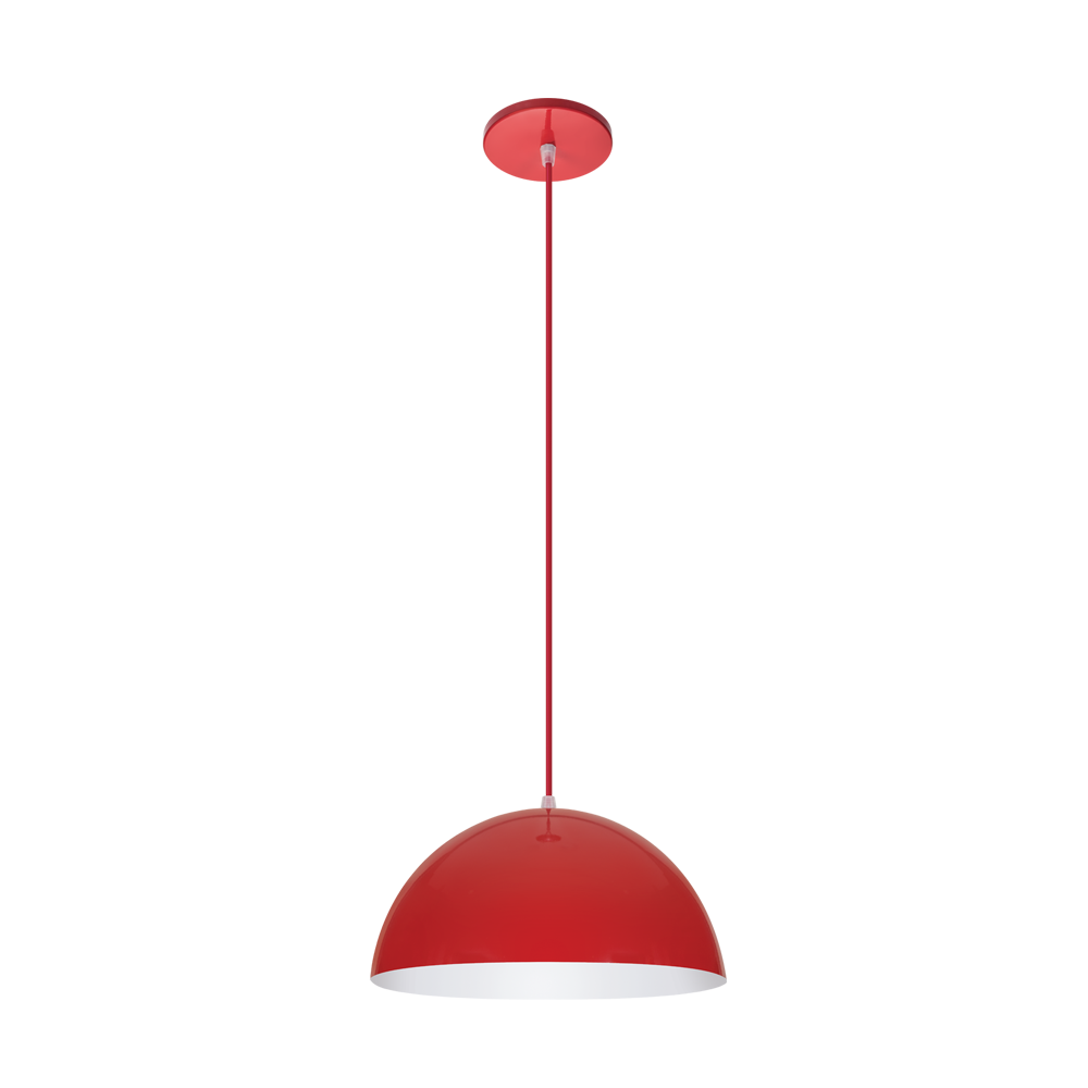 PENDENTE DOMUS CORES VERMELHO/BRANCO 30X20CM 1XE27