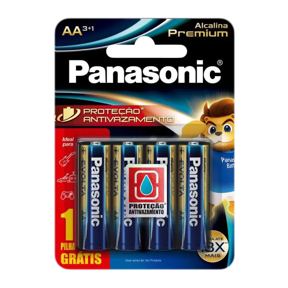 PILHA PANASONIC ALCALINA PRE AA 4UN - COD 9128