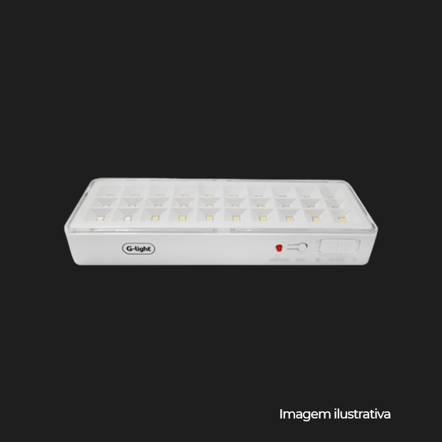 LUMINARIA EMER. SLIM 30 LEDS 1,2W 6500K BATERIA AUTOVOLT - COD 200.22.0008-0