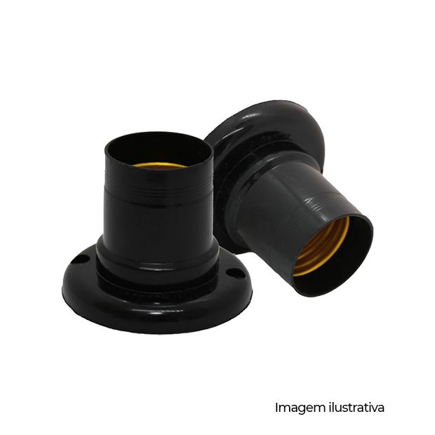 SOQUETE FIXO E-27 P/ TETO PRETO GRANDE- 4A / 250V - COD 8004