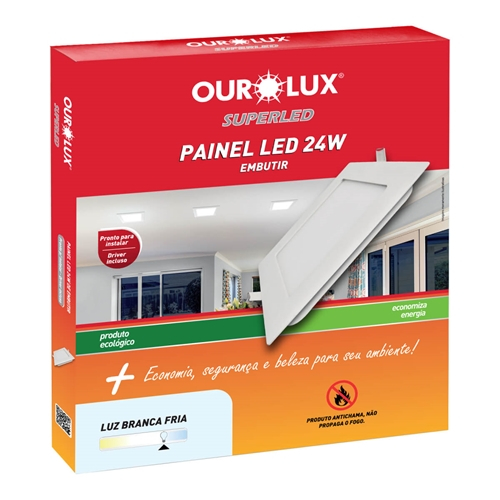 PLAFON LED EMBUTIR 24W BIV 2700K QUAD - COD 03205A