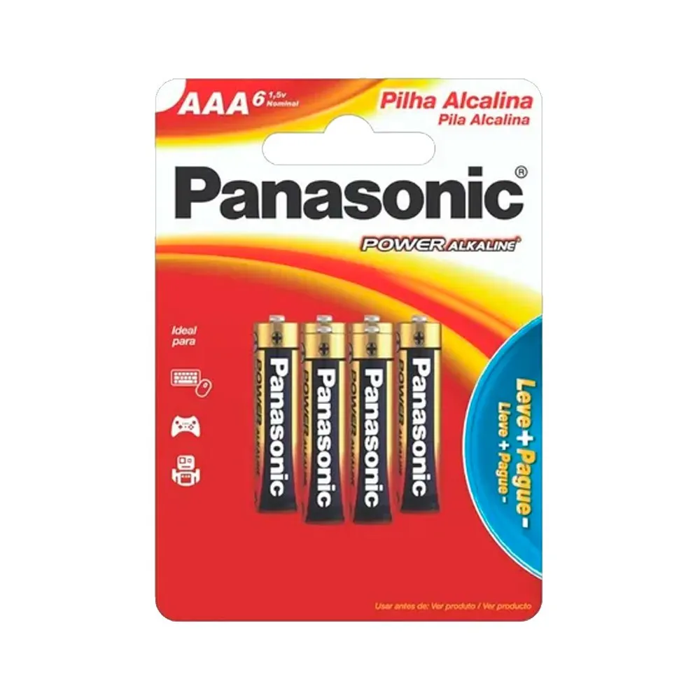 PILHA PANASONIC ALCALINA AAA 6UN - COD 8916