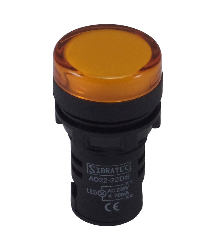 SINALEIRO LED AD22- 22MM 220/110V AMARELO - COD 009482