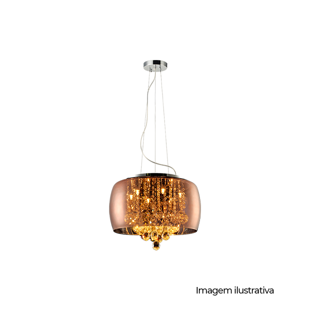 LUSTRE-WESSEX-VIDRO-CRE-500-5XG9-CAN-CROMO COD 340545506