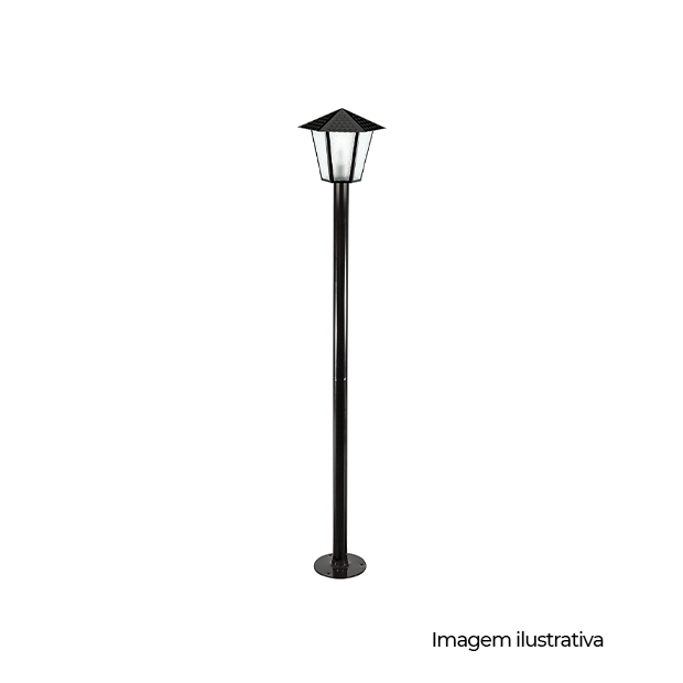 POSTE JARDIM 2,16M C/ LANT.  SEXT.  1XE27 PRETO - COD 172500-01