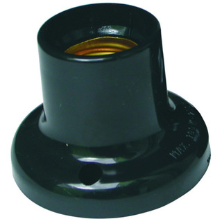 SOQUETE FIXO RETO P/ TETO E-27 - 4A / 250V - PRETO - COD 8013