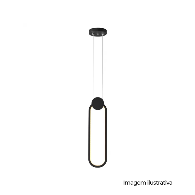 PENDENTE KING II 15W LED PRETO 3000K - COD OR1760